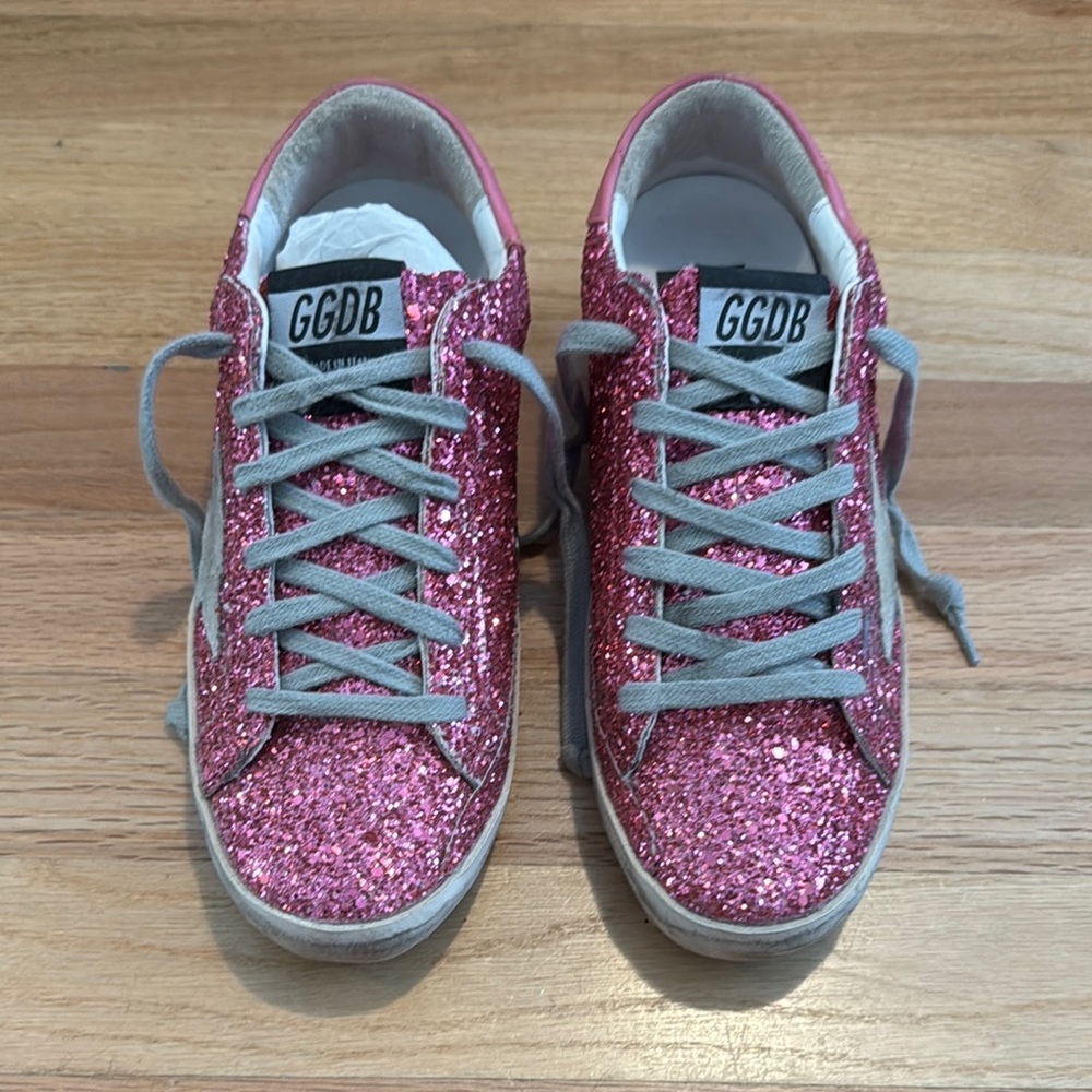 Golden Goose Pink Glitter Sneakers Sz. 36